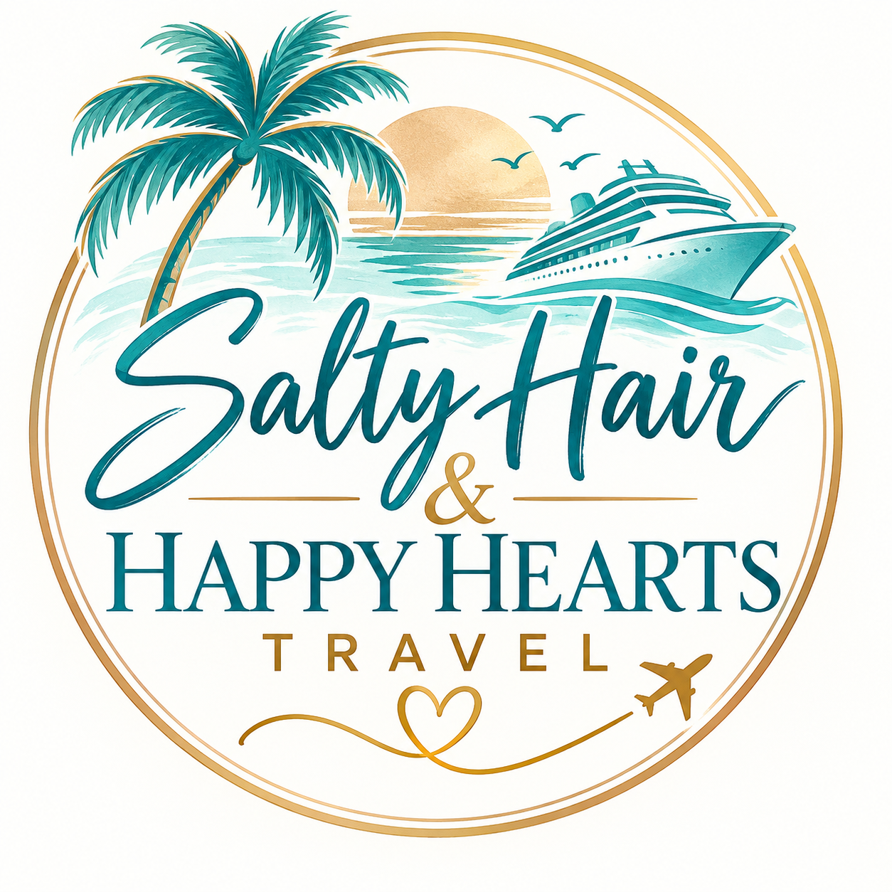 Salty Hair & Happy Hearts Travel logo